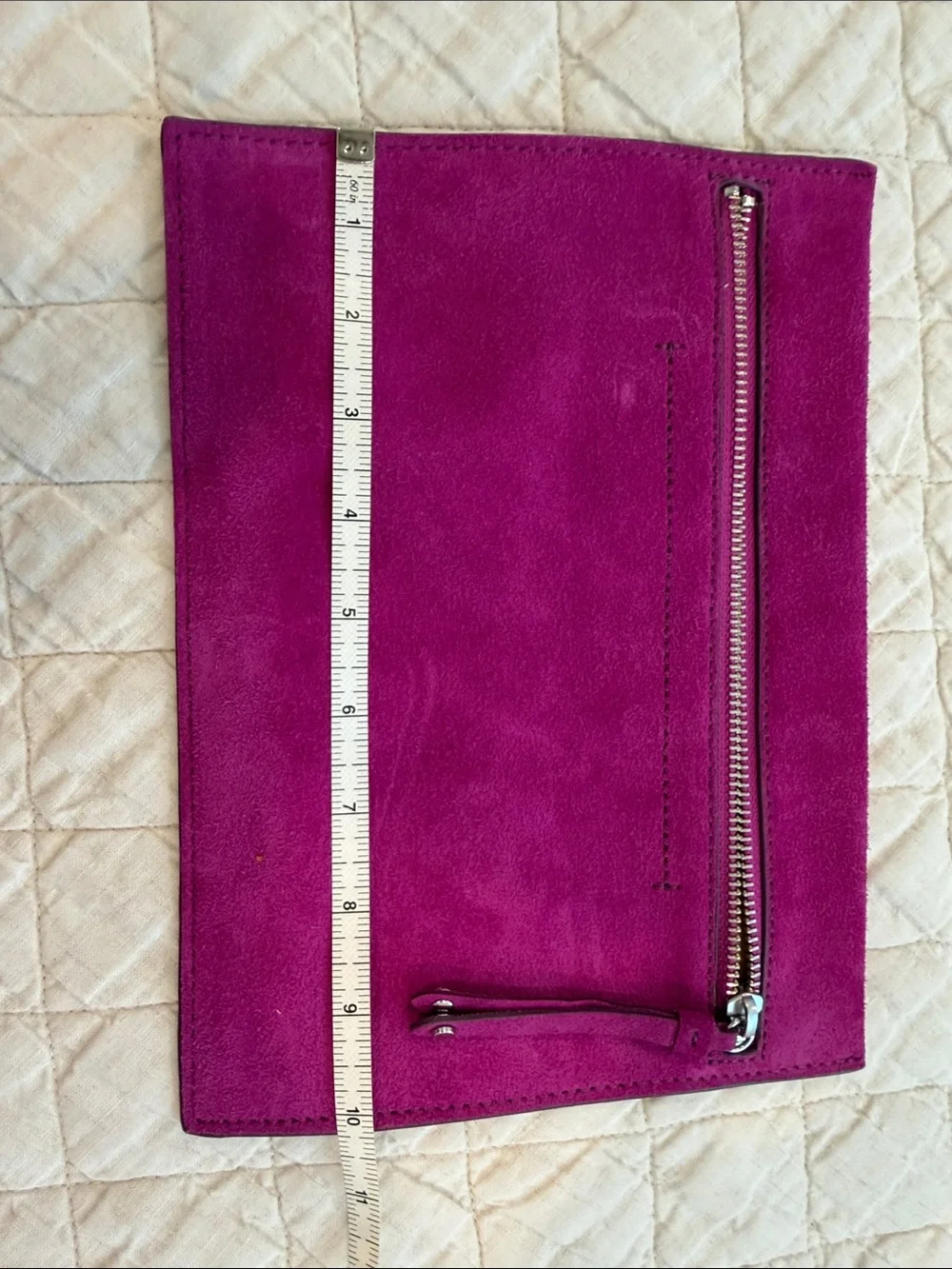 Suede clutch bag